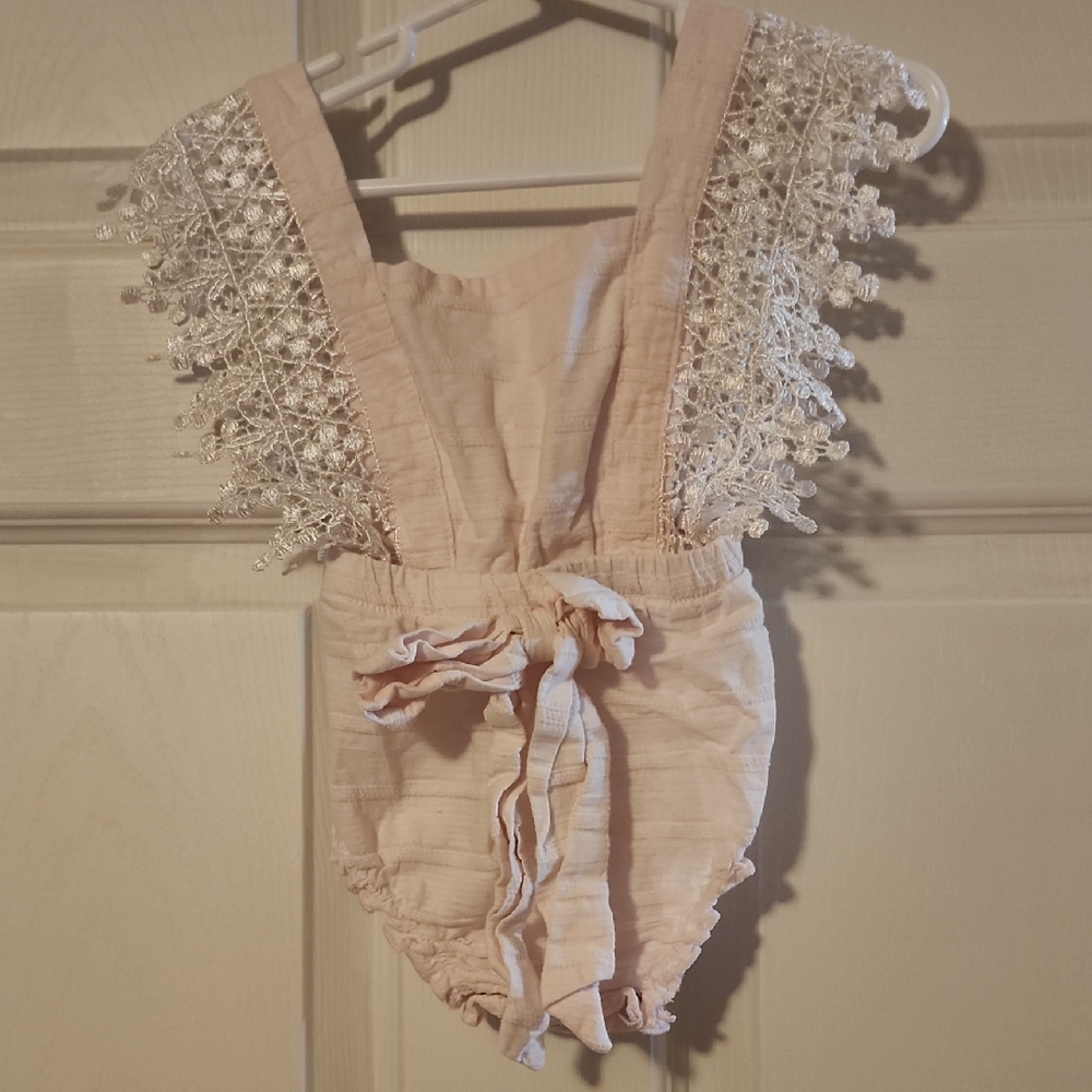 Elegant Pink Lace Kids Bodysuit